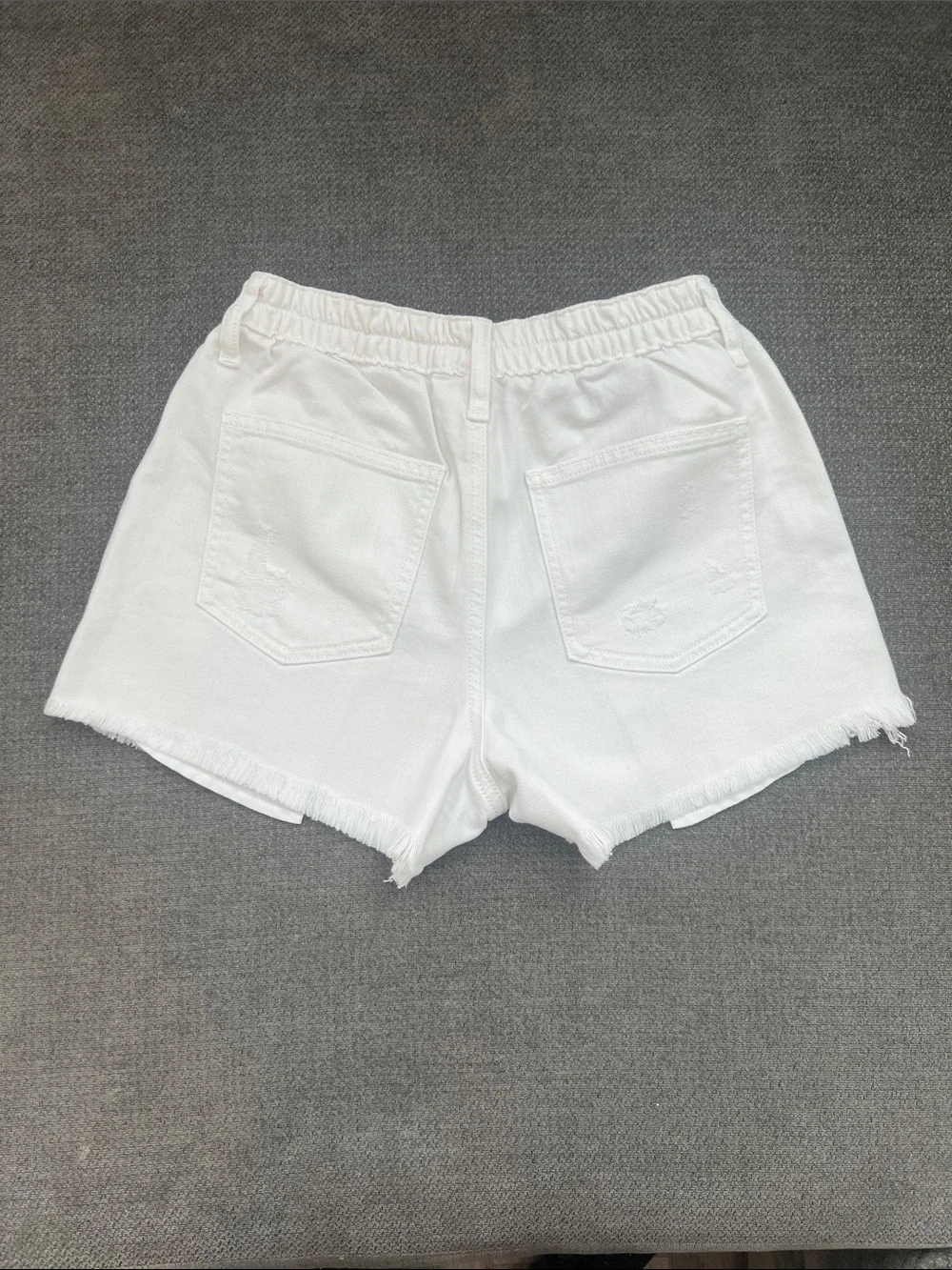 Women’s White Distressed Denim Shorts